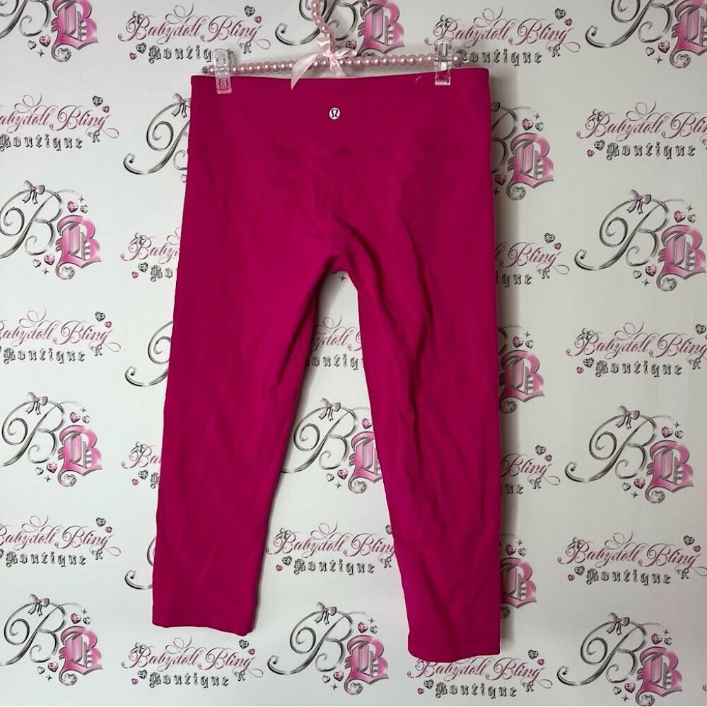lululemon athletica cropped Pink Leggings tights crop capri tights
